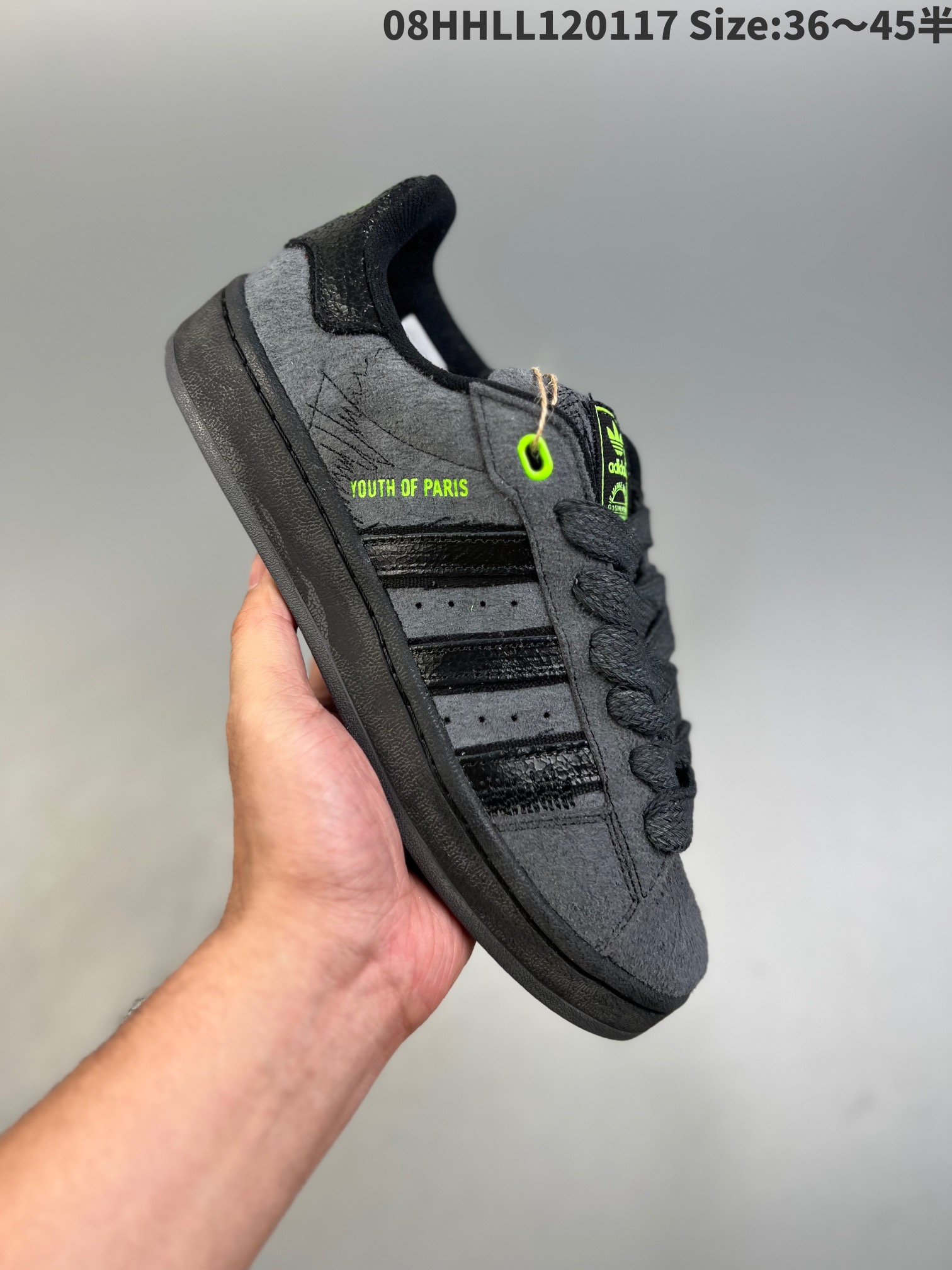 adidas x YOUTH OF PARIS Campus 00s 'Carbon Solar Green' IE8349